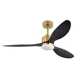 52-Inch Modern Ceiling Fan with Light, 3 ABS Blades, 18W LED with 3 Color Temperatures, Remote Control with 6 Speeds, Reverse Function, Timer, Quiet DC Motor, Includes 5" & 10" Downrods, Ideal for Dining, Bedroom, and Living Room